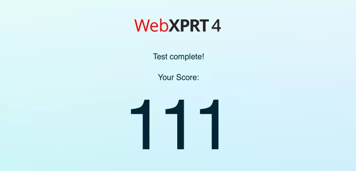 A Chrome browser performance test result.